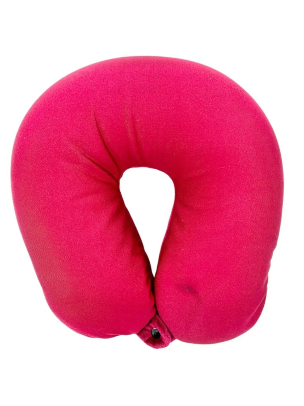 Cloudz Travel Neck Pillow Snap Closure Maroon Soft Plush Lightweight Bead Fill